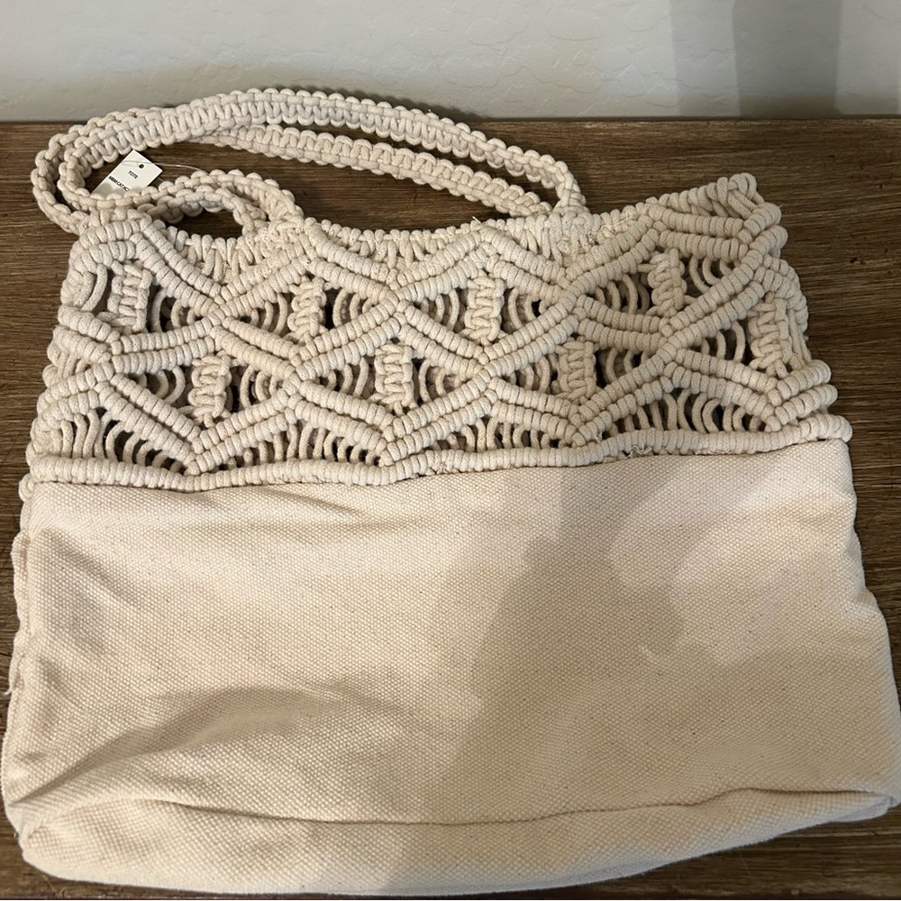 NWT Woven canvas tote bag
